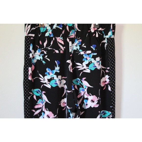 Lane Bryant Floral Dot Wide Leg Crepe Pants Black Mixed Print Size 14/16 H14843 - Picture 8 of 13